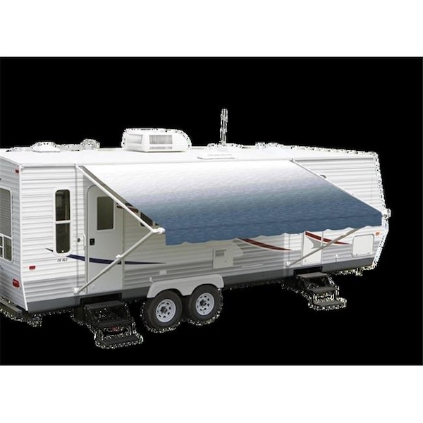 Carefree Carefree QJ16006E Springless Patio Awning Vinyl Roller Assembly; White & Black Shale Fade - 16 ft. QJ16006E - main